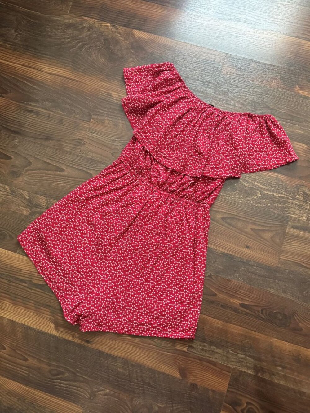 Blue Rain Ruffle Off-the-Shoulder Star Romper - Picture 9 of 9